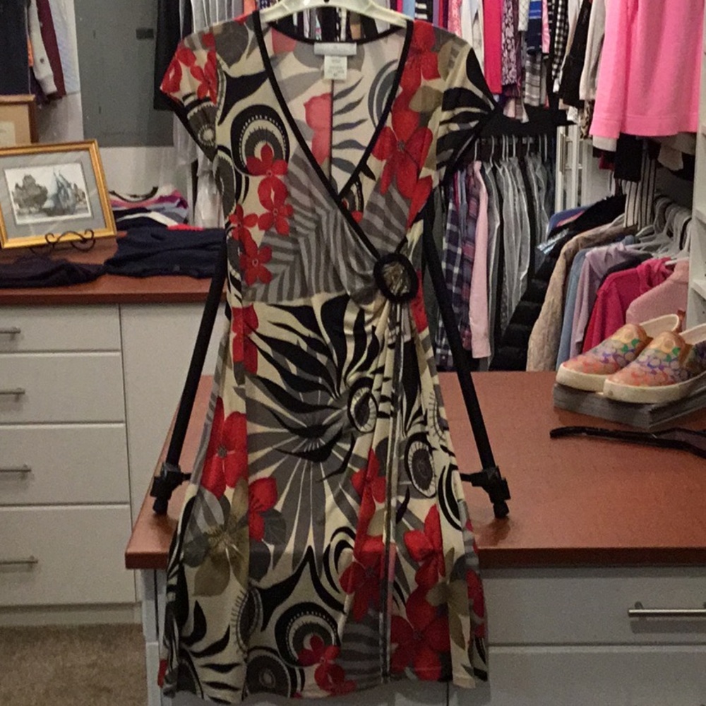 PapillonBlanc Designer Dress  absolutely like new!  Size SP. Red/Black